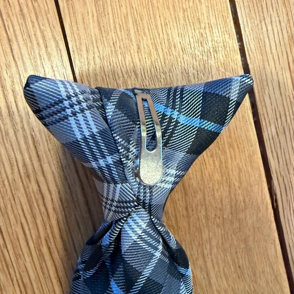 Boys Chaps Black and Blue Plaid Tie
